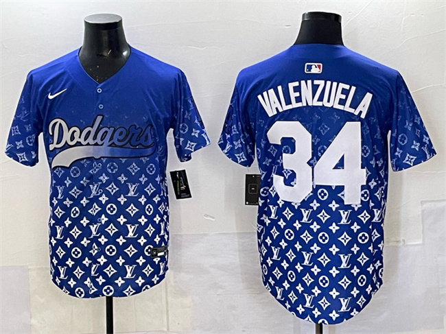 Men's Los Angeles Dodgers #34 Fernando Valenzuela Blue Limited Stitched Baseball Jersey Men's Los Angeles Dodgers #34 Fernando Valenzuela Blue Limited Stitched Baseball Jersey